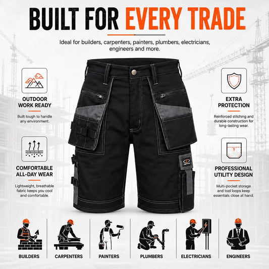 Men's Lightweight Tactical Cargo Shorts with Multi-Pockets for Work and Outdoor Activities
