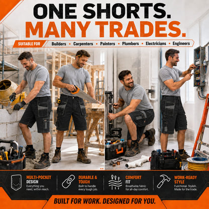 Men's Lightweight Tactical Cargo Shorts with Multi-Pockets for Work and Outdoor Activities