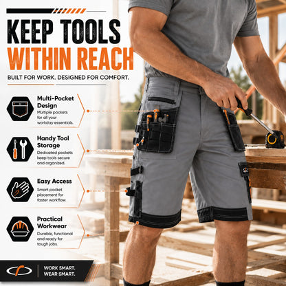 Men's Lightweight Tactical Cargo Shorts with Multi-Pockets for Work and Outdoor Activities