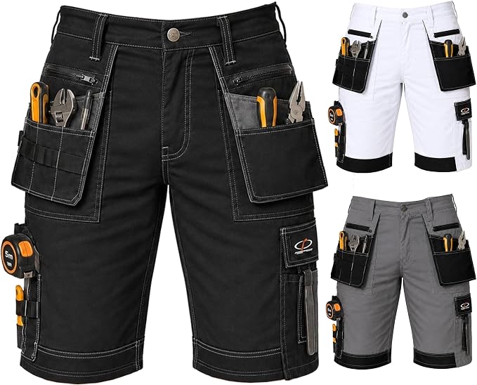 Men's Lightweight Tactical Cargo Shorts with Multi-Pockets for Work and Outdoor Activities