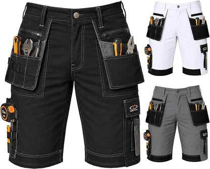Men's Lightweight Tactical Cargo Shorts with Multi-Pockets for Work and Outdoor Activities