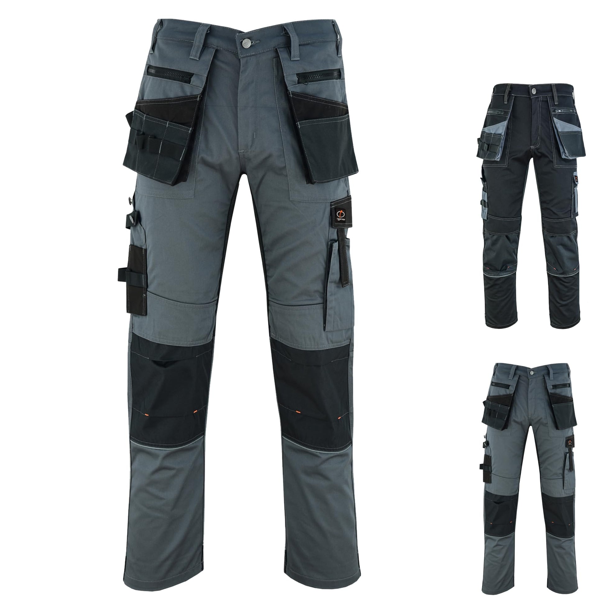 riggermen construction work pants for men tactical 6 pockets black gray color