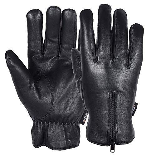 Men's Warm Winter Genuine Leather Driving Gloves - MRX Products 