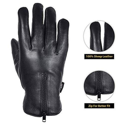 Men's Warm Winter Genuine Leather Driving Gloves