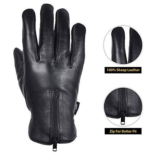 Men's Warm Winter Genuine Leather Driving Gloves - MRX Products 