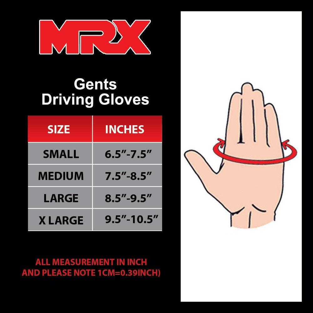 MRX Driving Gloves Basic Soft Outdoor Glove Goat Leather Full Finger, Black