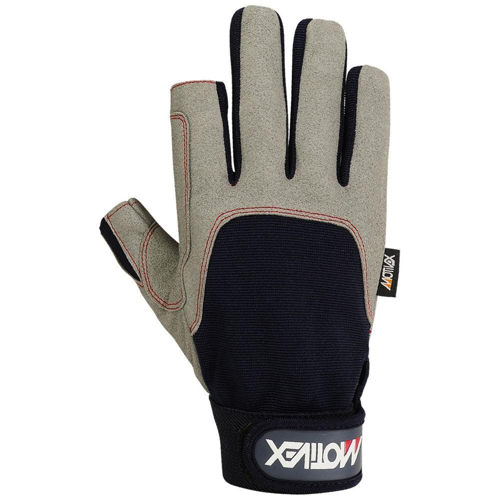 Sailing Gloves 2 Cut Fingers Glove Blue Gray Amara Leather - MRX Products 