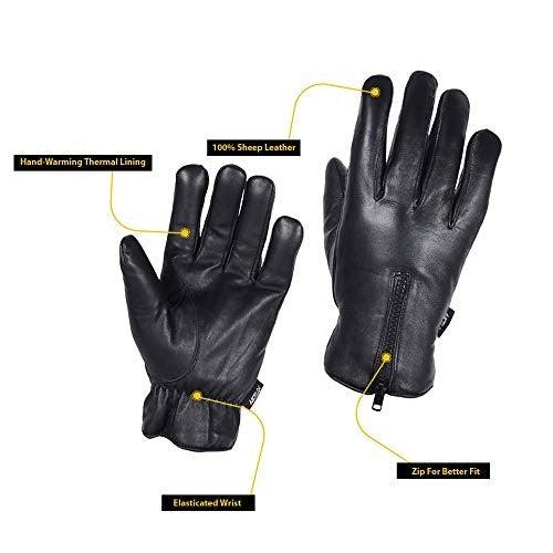 Men's Warm Winter Genuine Leather Driving Gloves - MRX Products 