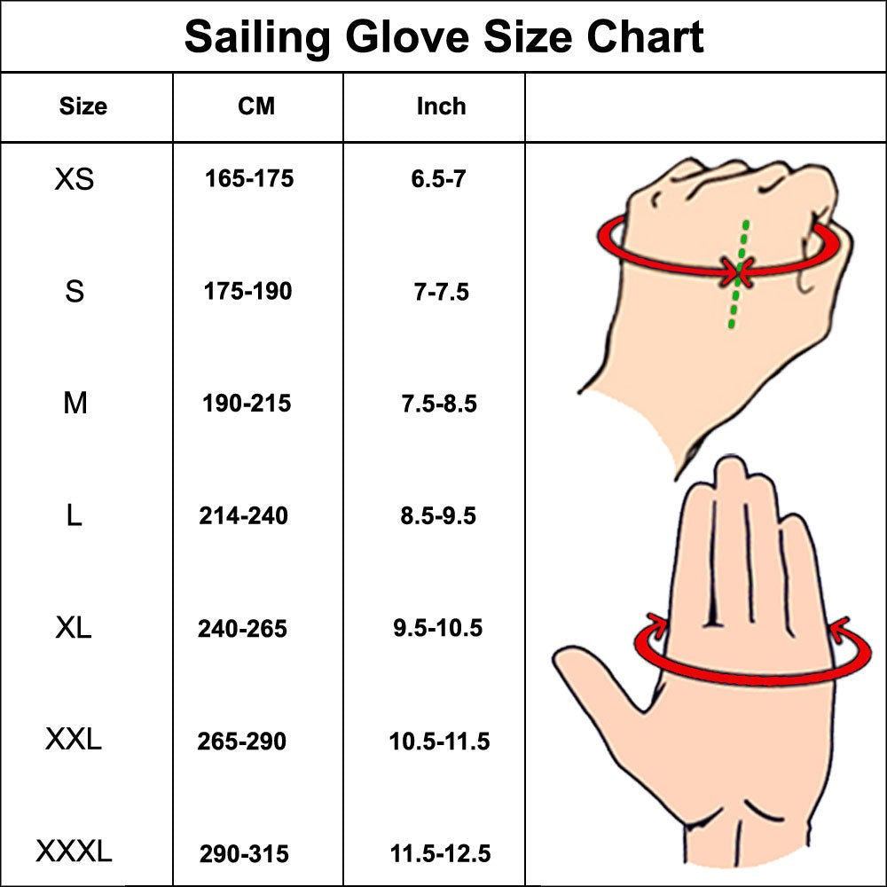 Sailing Gloves 2 Cut Fingers Glove Blue Gray M