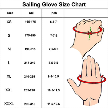 Sailing Gloves 2 Cut Fingers Glove Blue Gray XL