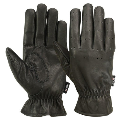 MRX Driving Gloves Basic Soft Outdoor Glove Goat Leather Full Finger, Black