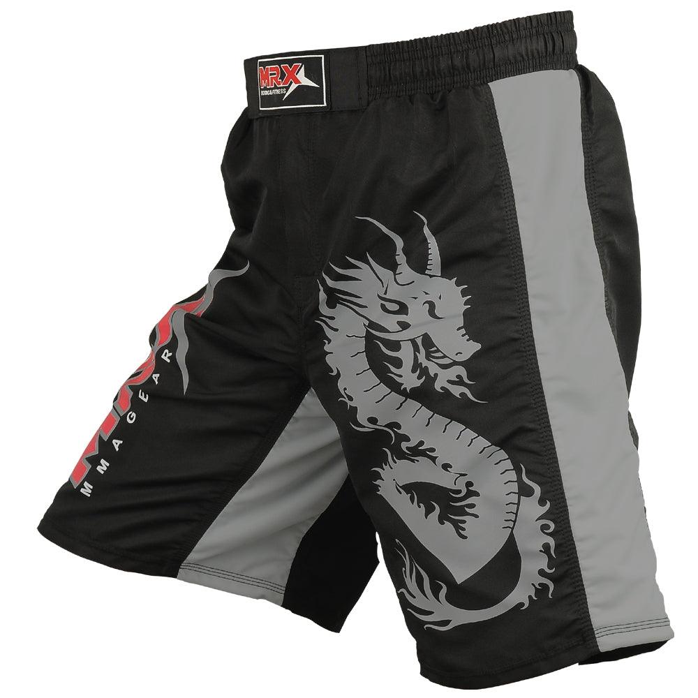 MRX Mma Men's Fight Shorts Pro Quality Grappling Short Black - Gray