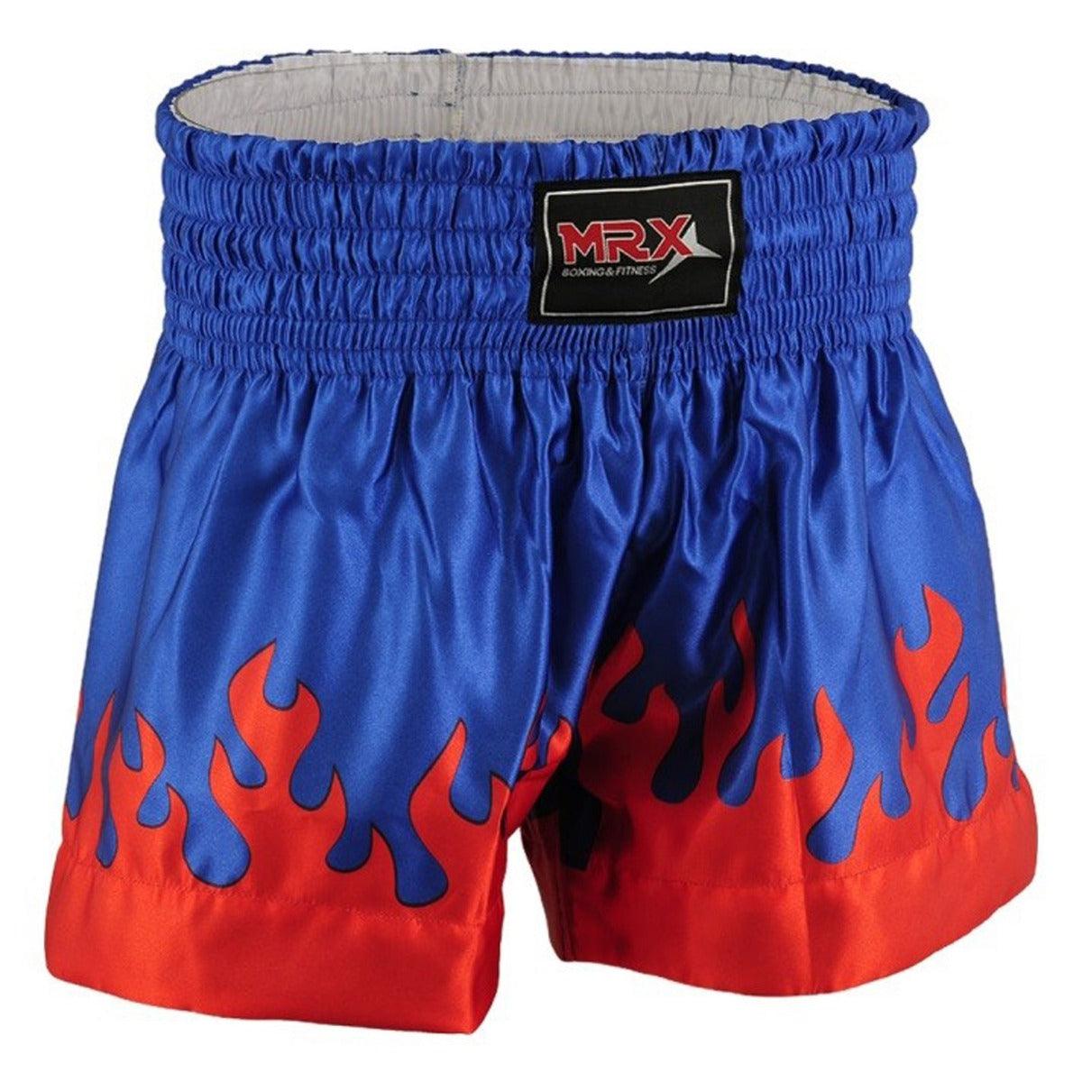 MRX Mens Boxing Shorts Fighting Shorts Blue Red Flame -1303