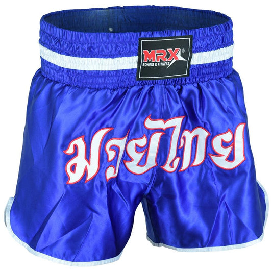 MRX Mens Boxing Shorts Fighting Shorts Blue - White -1305 - MRX Products 