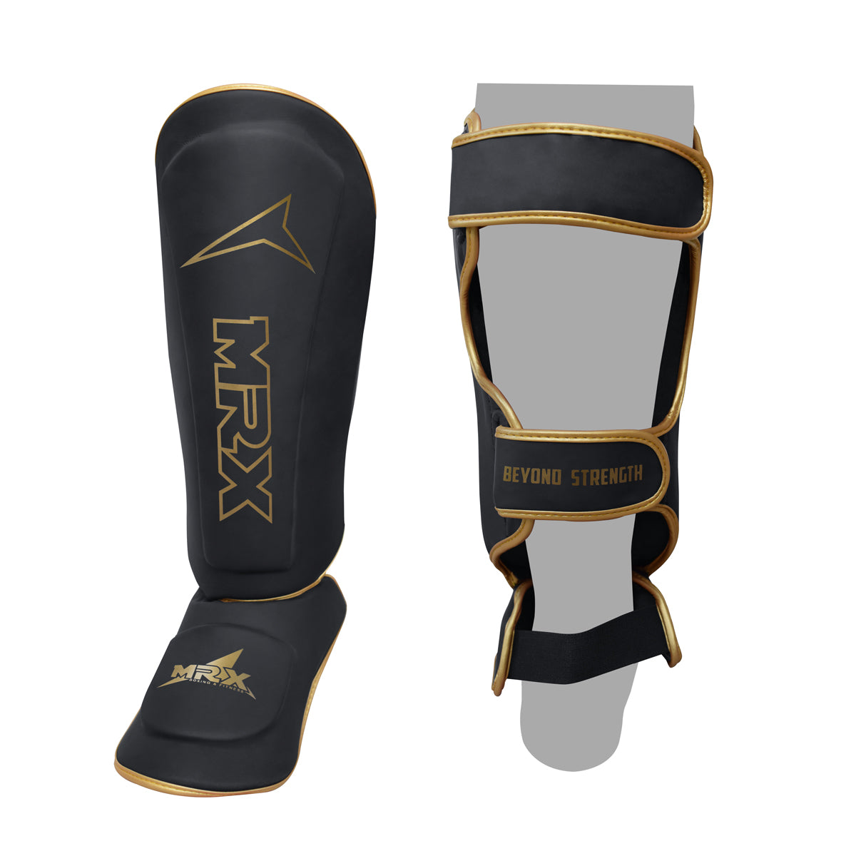 MRX Shin & Instep Guards For MMA, Muay Thai, Kickboxing - Adult Unisex PU Leather 4 thumbnail image