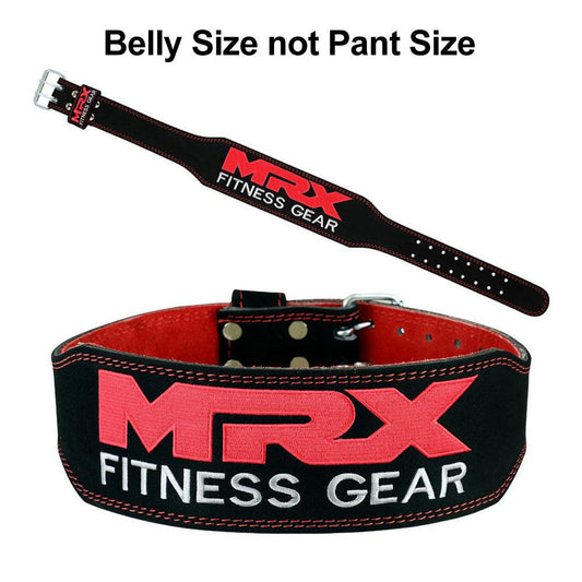 MRX Weight Lifting Leather Belt Gym Workout 4" Wide All Sizes