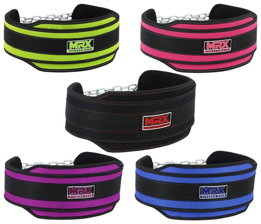 MRX Weight Lifting Nylon Dip Belt With Metal Chain Bodybuilding Gym Workout - MRX Products 