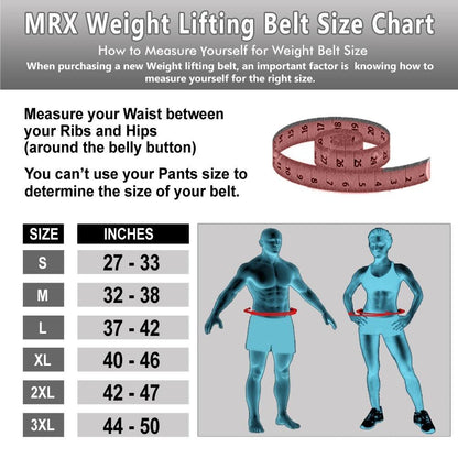 MRX Powerlifting Belts Gym Workout Leather Belt 4" Wide Unisex 10mm