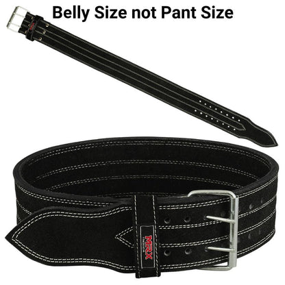 MRX Powerlifting Belts Gym Workout Leather Belt 4" Wide Unisex 10mm