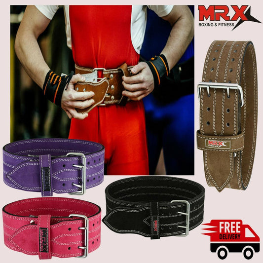 MRX Powerlifting Belts Gym Workout Leather Belt 4" Wide Unisex 10mm - MRX Products 