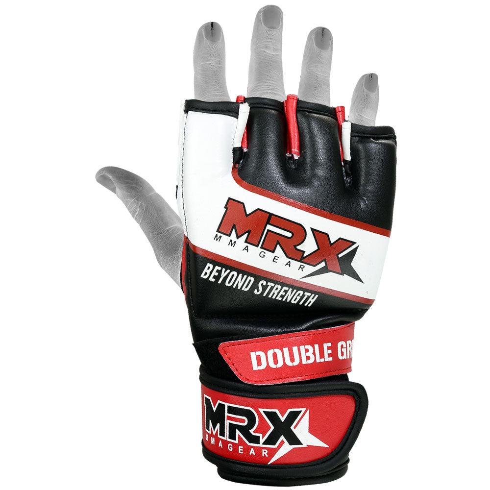 MRX Mma Gloves Double Strap Black Red - MRX Products 