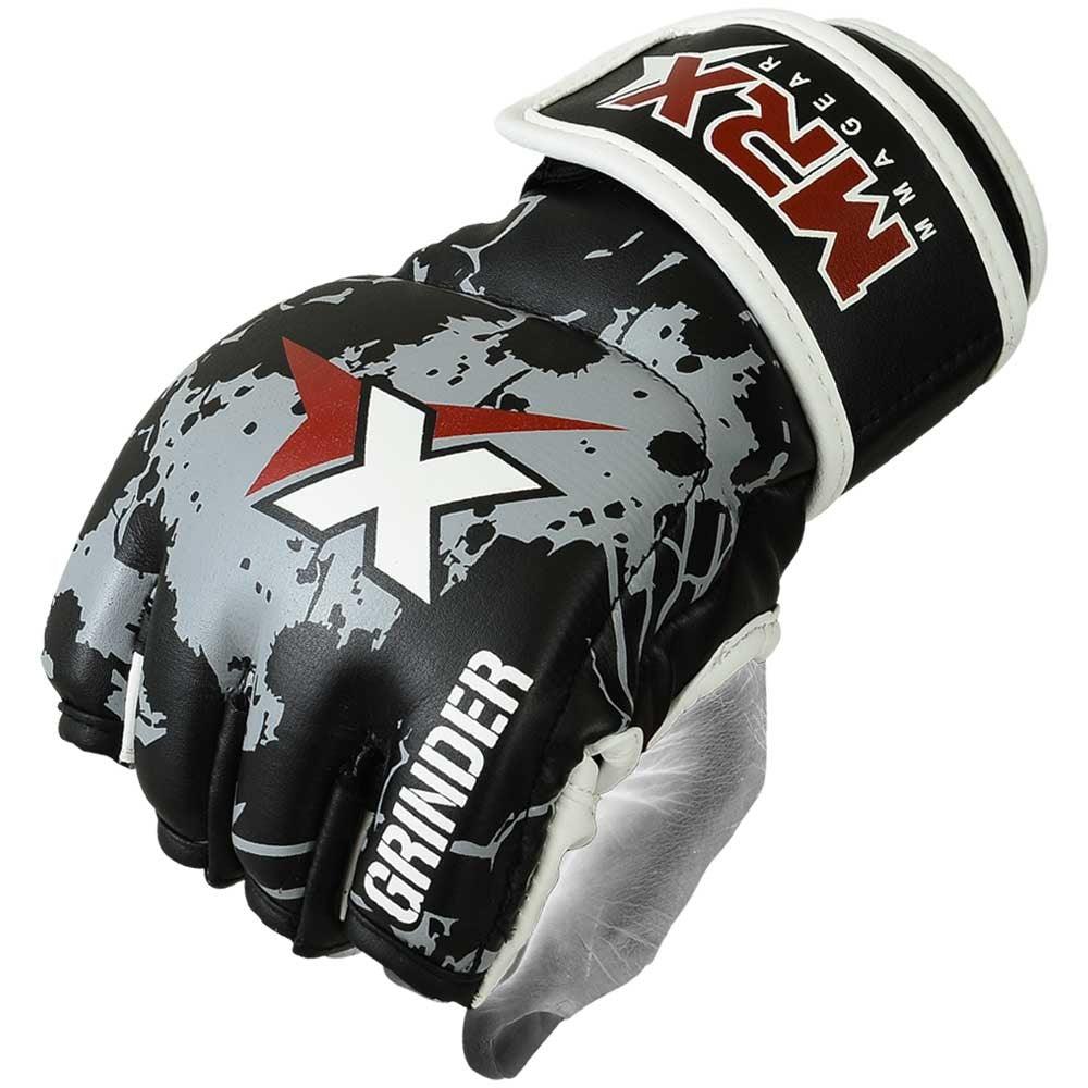 MRX Mma Fighting Grappling Gloves Black Gray - MRX Products 