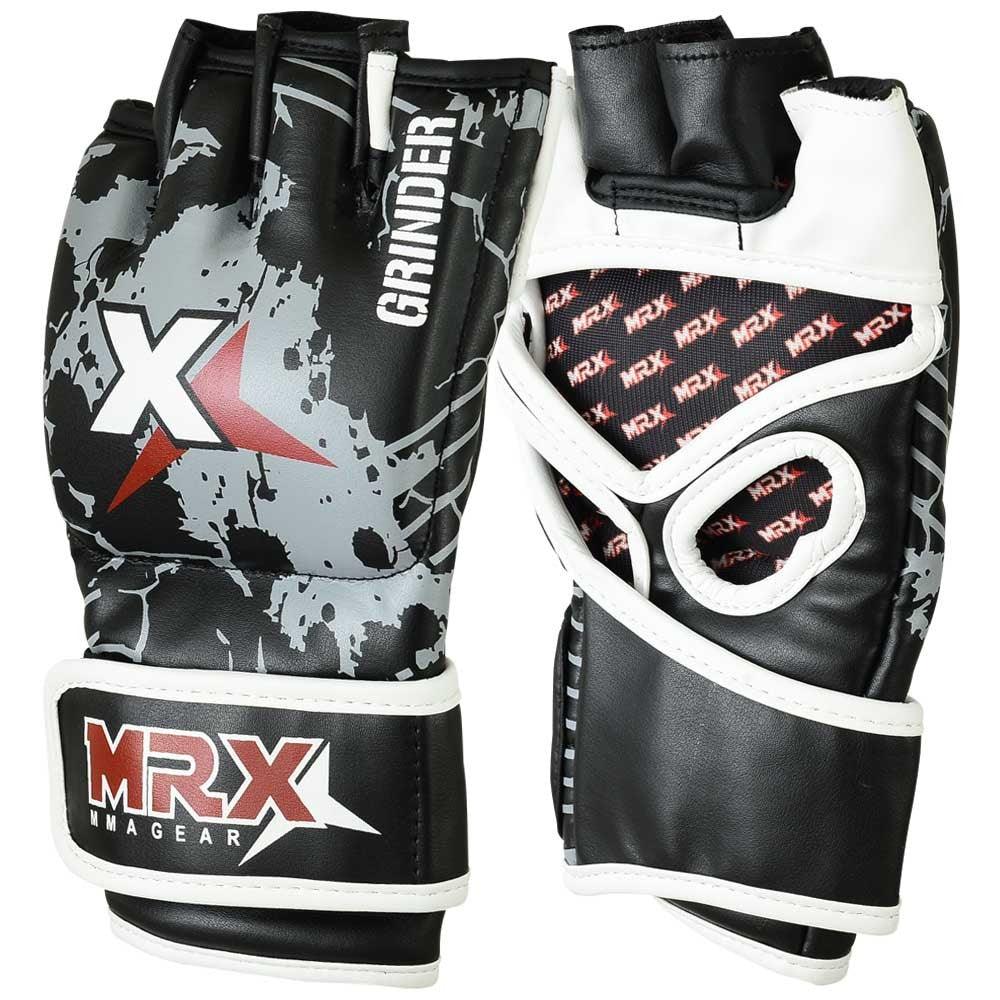 MRX Mma Fighting Grappling Gloves Black Gray - MRX Products 