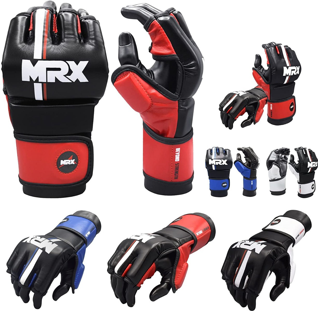 MRX MMA Mens Grappling Gloves with Thumb Protection for Fight Training