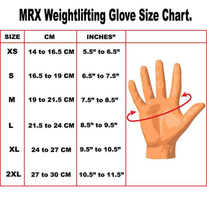 MRX Weight Lifting Gloves With Long Wrist Strap Genuine Leather Black All Sizes