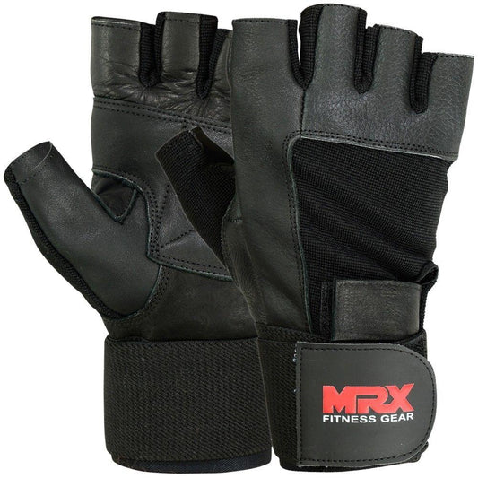 MRX Weight Lifting Gloves Leather Workout Glove With Long Wrist Strap - MRX Products 