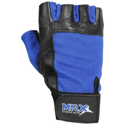 MRX Weightlifting Gloves Leather Gym Workout Training Glove 2602-blu
