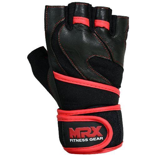 Mrx Weight Lifting Leather Gloves With Long Wrist Strap - MRX Products 