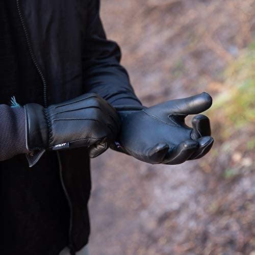 men's insulated leather dress gloves OZERO Winter Gloves for Men: Thermal Leather Gloves Gift Box Packaging for Father Husband
