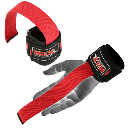 MRX Weight Lifting Bar Straps With Wrist Support Wraps Heavy Duty Bodybuilding Workout Gym Padded Strap Pair