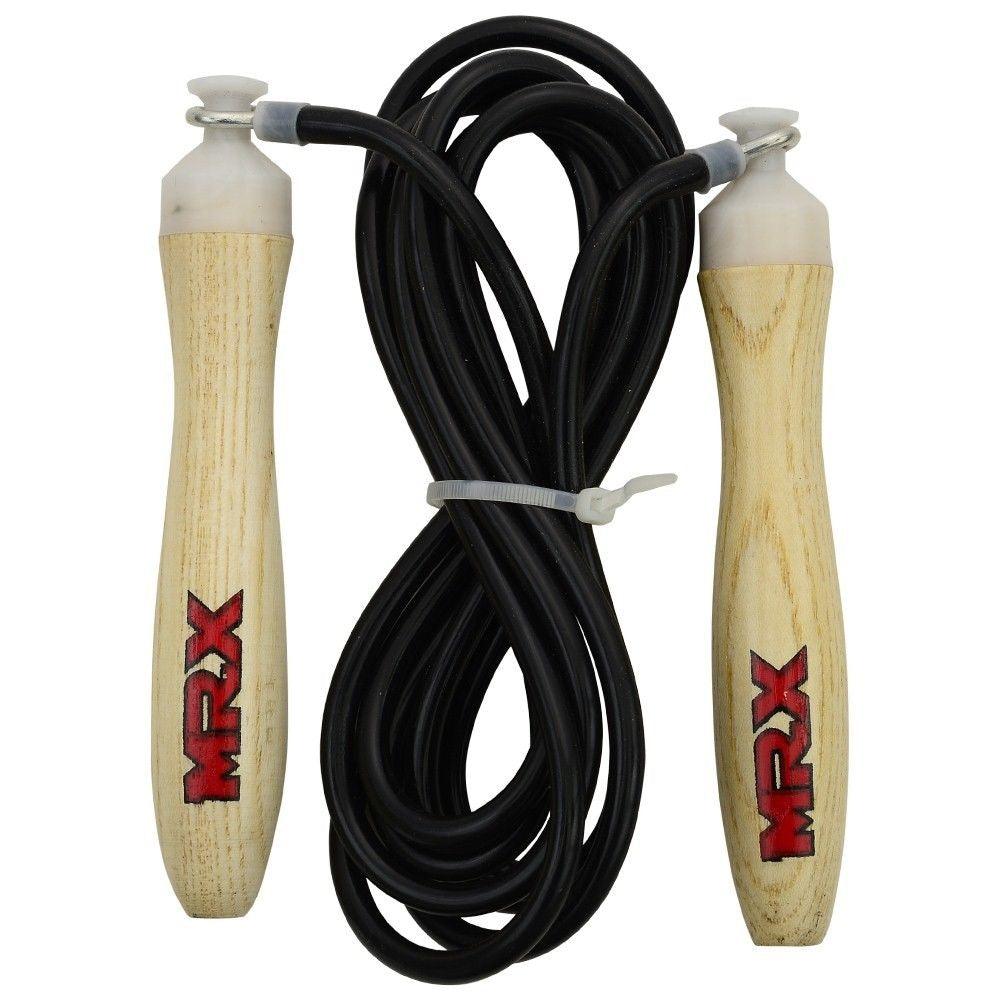 MRX Jump Rope 9' Long Pvc Rope With Wood Handle Gym Workout Skipping Rope