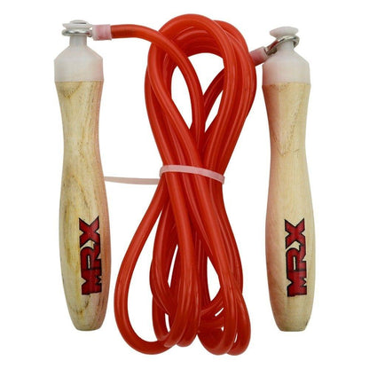 MRX Jump Rope 9' Long Pvc Rope With Wood Handle Gym Workout Skipping Rope