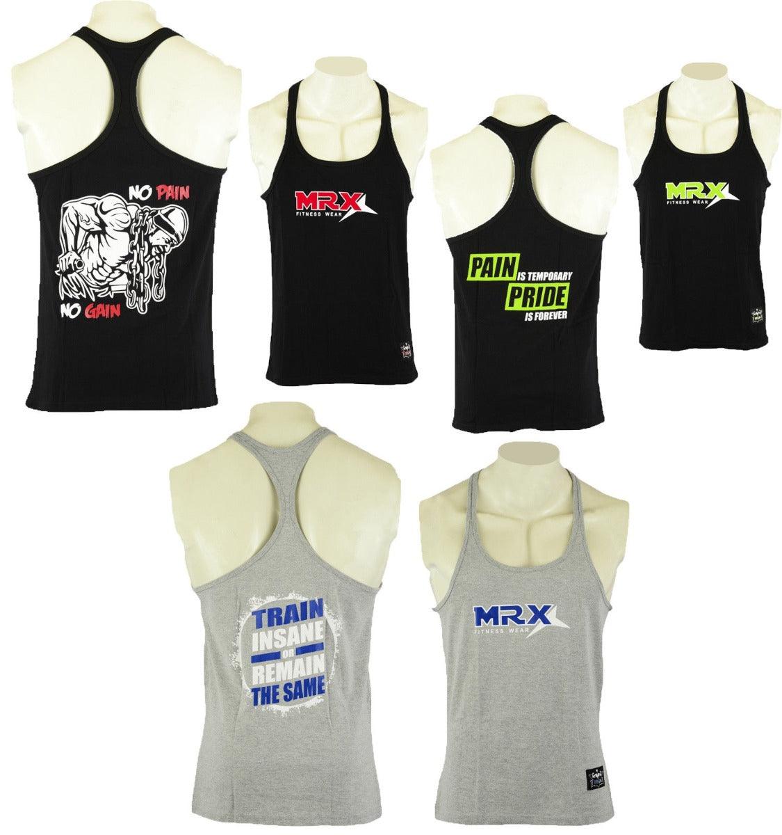 MRX Men's Gym Training Vest Sports Workout Gear Fitness Stringer Tops
