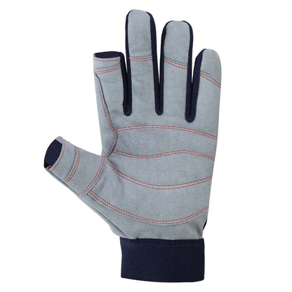 Sailing Gloves 2 Cut Fingers Glove Blue Gray S