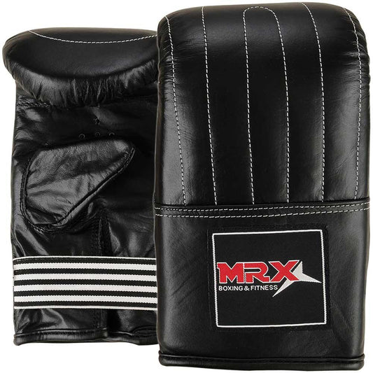 MRX Leather Bag Mitts Gloves Punching Mitt Black - MRX Products 