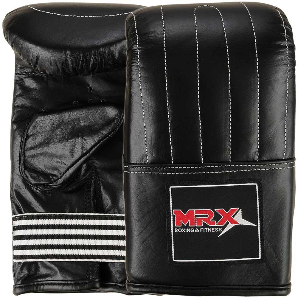 MRX Leather Bag Mitts Gloves Punching Mitt Black - MRX Products 