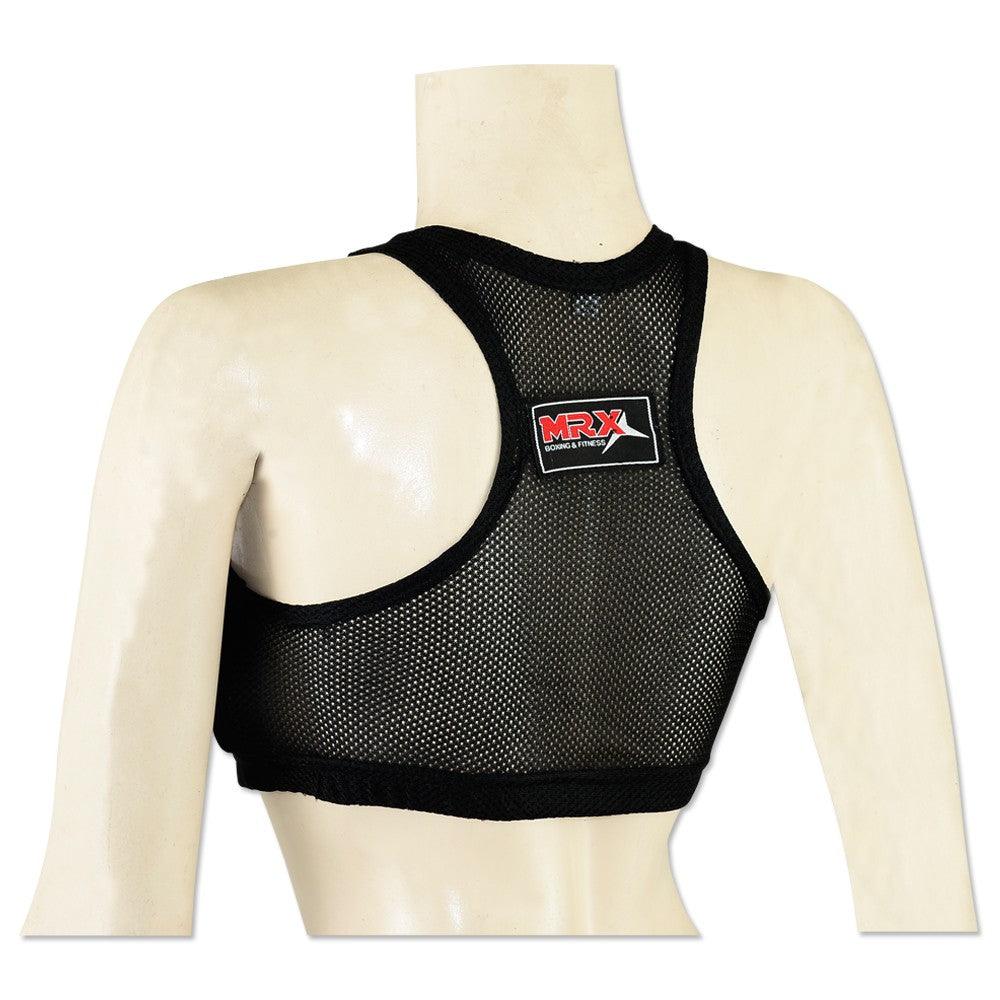 Mma Ladies Chest Guard Black With Mesh - MRX Products 