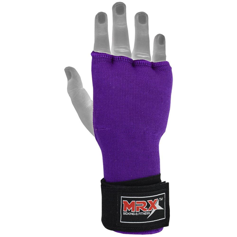 MRX Inner Gloves With Wraps Gel Padding Purple