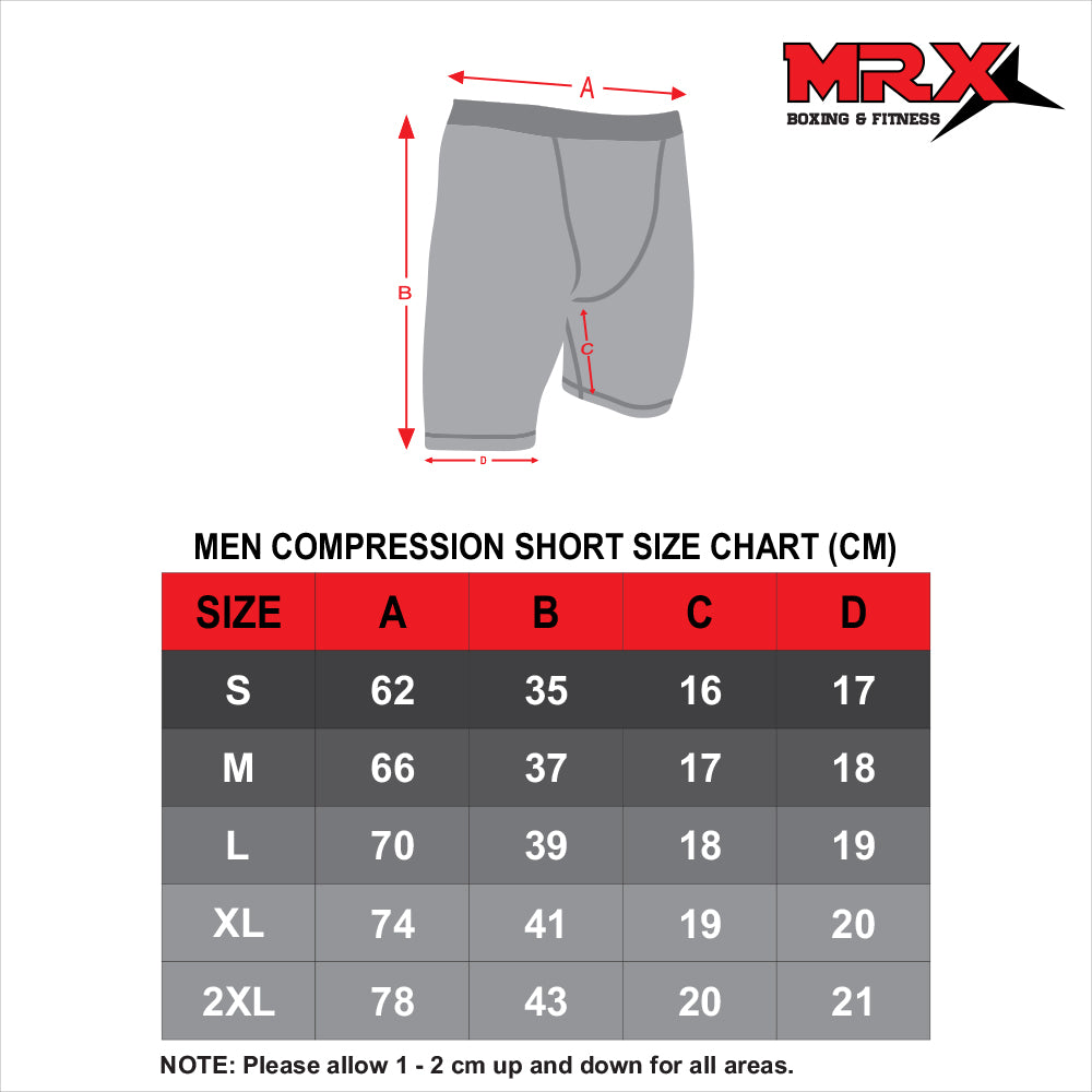 MRX Men’s Compression Shorts Running  Gym Sports Fitness Active Wear