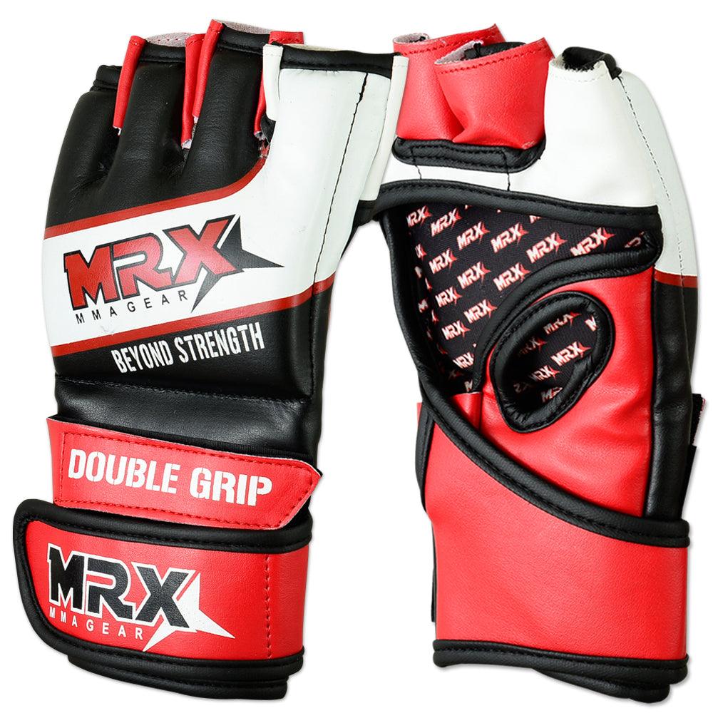 MRX Mma Gloves Double Strap Black Red - MRX Products 