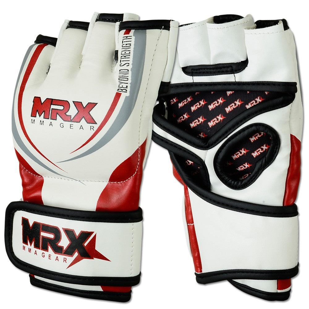 MRX Mma Grappling Gloves White Red