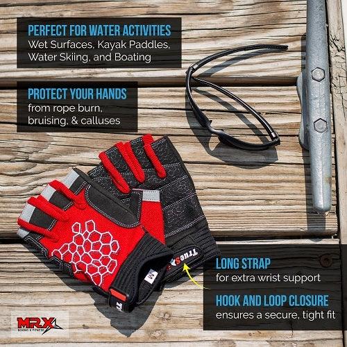 Sailing Gloves With Sticky Palm 3-4 Cut Fingers Kayaking & More Unisex - MRX Products 
