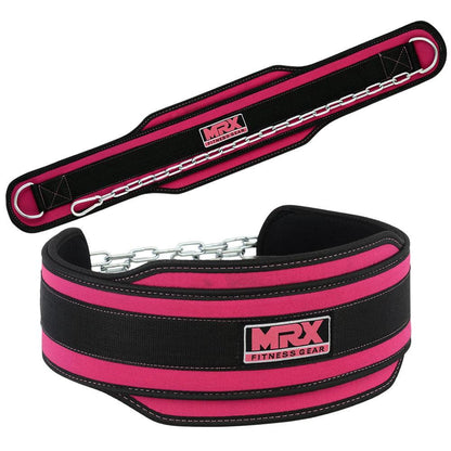 MRX Weight Lifting Nylon Dip Belt With Metal Chain Bodybuilding Gym Workout