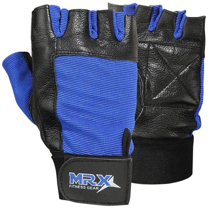 MRX Weightlifting Gloves Leather Gym Workout Training Glove 2602-blu